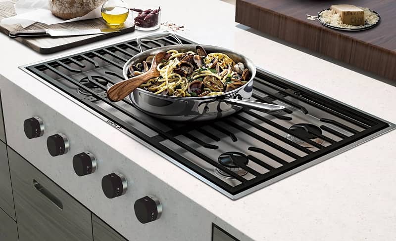 gas cooktop with downdraft